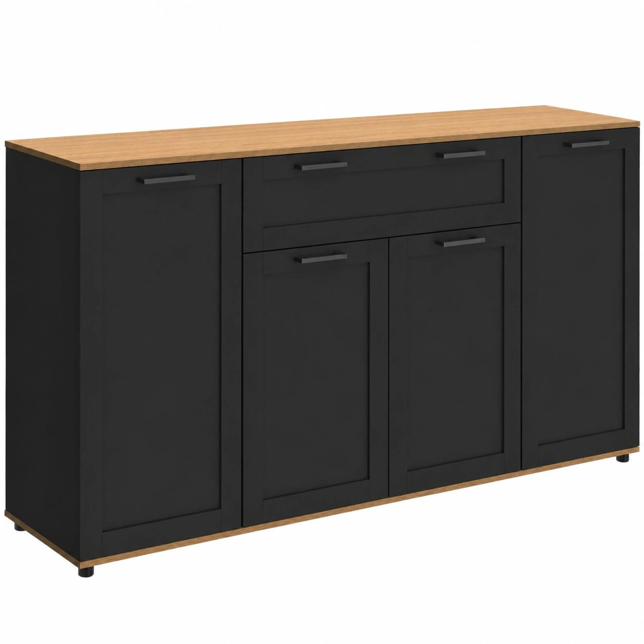 buffet-moderne-4-portes-et-1-tiroir-noir-et-bois-140-cm-ekpqjm8944ce