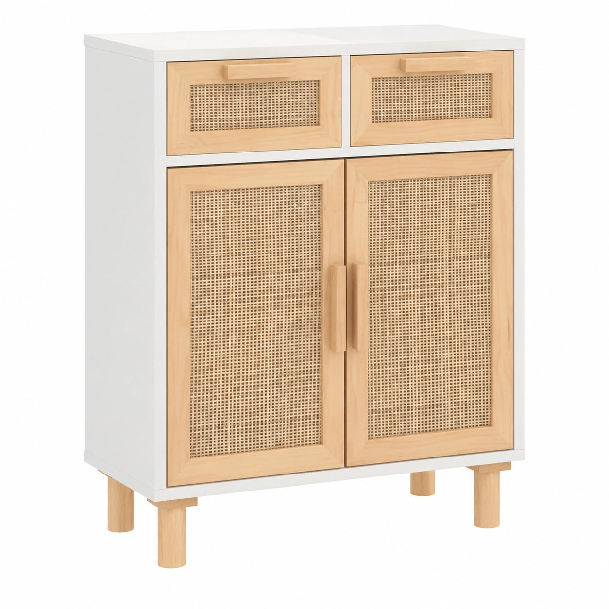 buffet-blanc-avec-tiroirs-et-porte-en-rotin-naturel-bois-de-pin-massif-style-scandinave-imkojk9008iu
