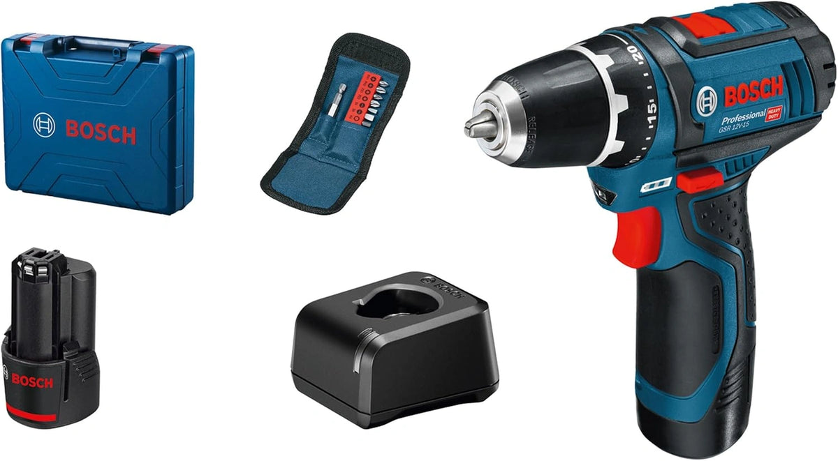 Wiertarko-wkrętarka Bosch Professional – kolor czarny i niebieski, napięcie 12 V, do prac warsztatowych i remontowych